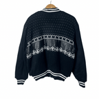 Pagani Winter Pattern Fur Lined Zip- up Sweater Large - Funkify