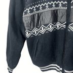 Pagani Winter Pattern Fur Lined Zip- up Sweater Large - Funkify