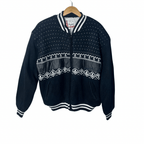 Pagani Winter Pattern Fur Lined Zip- up Sweater Large - Funkify
