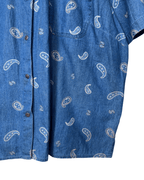 Paisley Print Women's Denim Shirt XL - Funkify