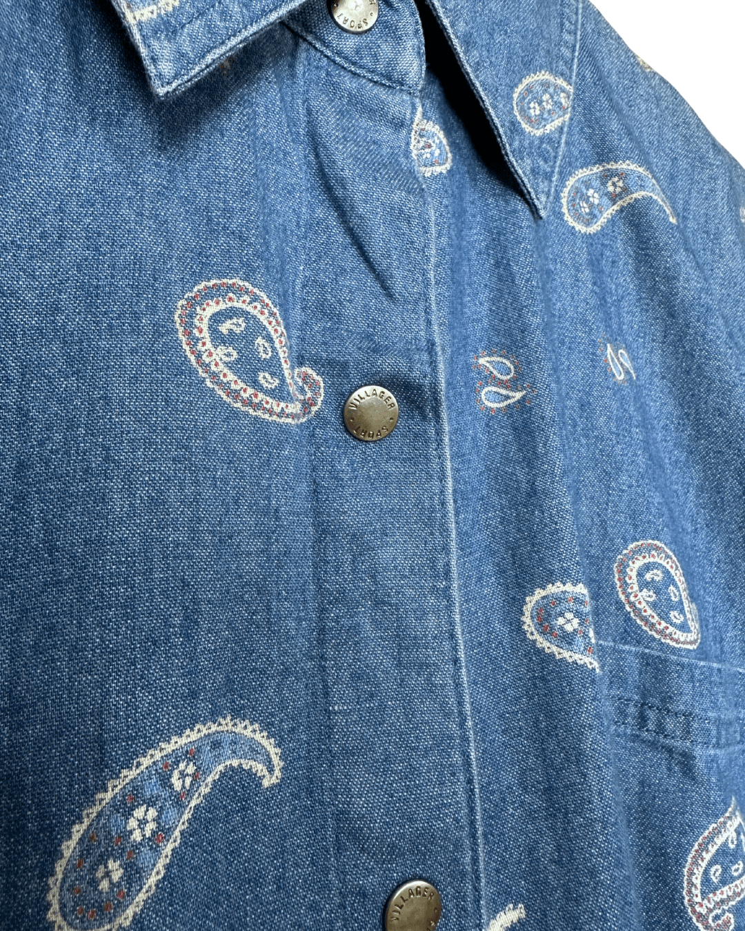Paisley Print Women's Denim Shirt XL - Funkify