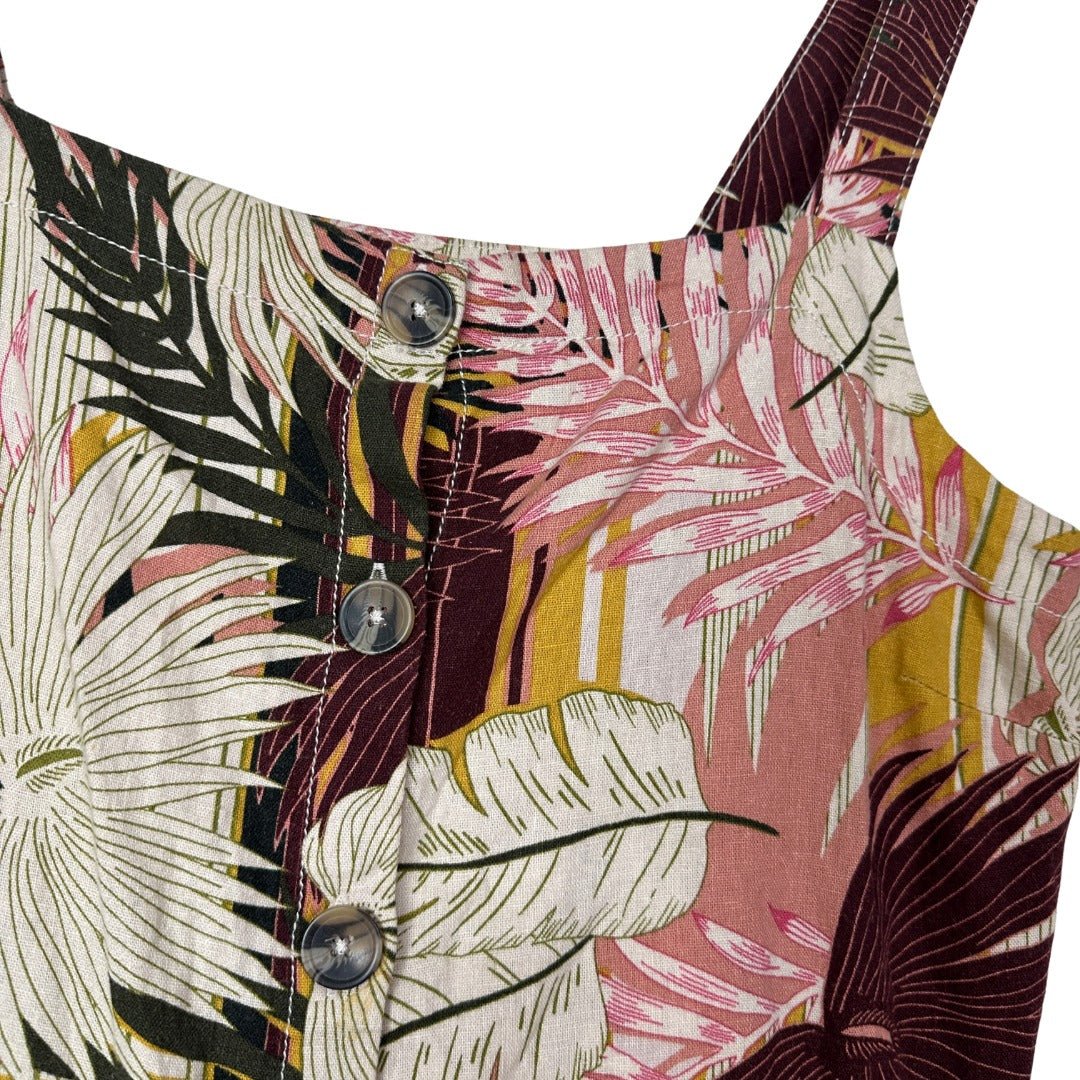 Papaya Foliage Patterned Cropped Top Small - Funkify