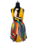 Parisian Collection Geometric Print Cutout Dress - Funkify