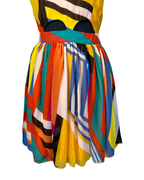 Parisian Collection Geometric Print Cutout Dress - Funkify
