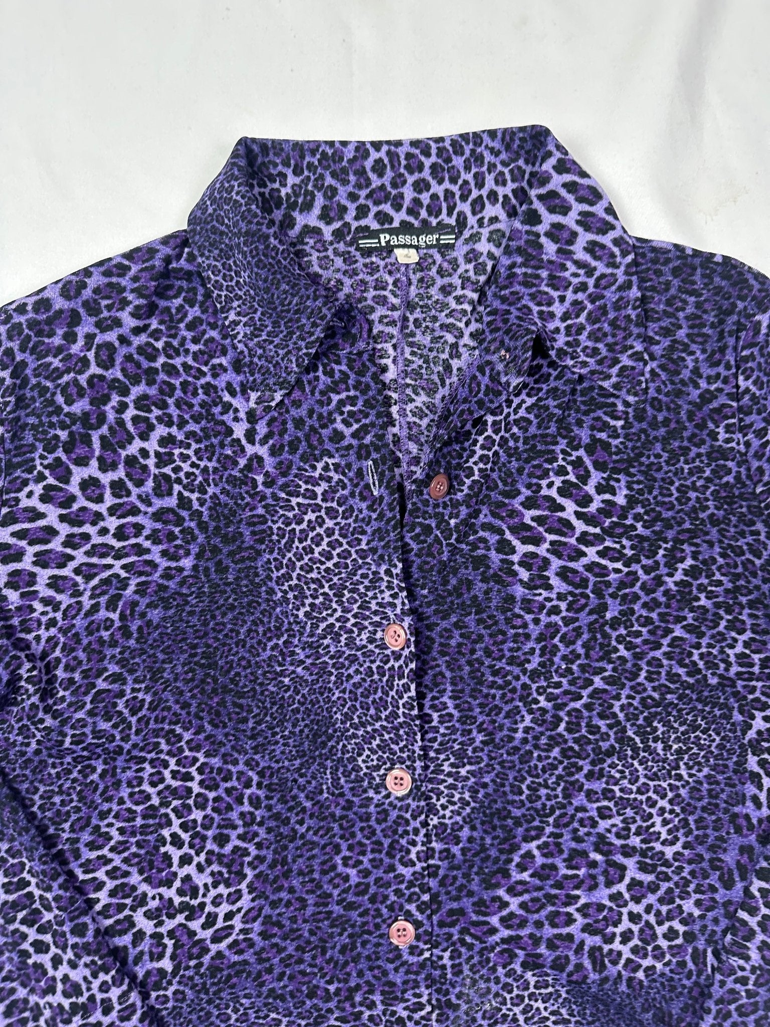 Passager Leopard Print Semi - Sheer Fitted Shirt - Funkify