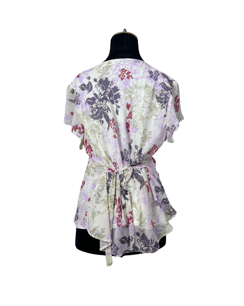 Pastel Floral Tie - Back Blouse - Funkify