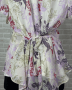 Pastel Floral Tie - Back Blouse - Funkify