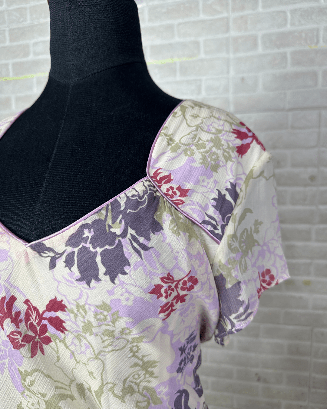 Pastel Floral Tie - Back Blouse - Funkify