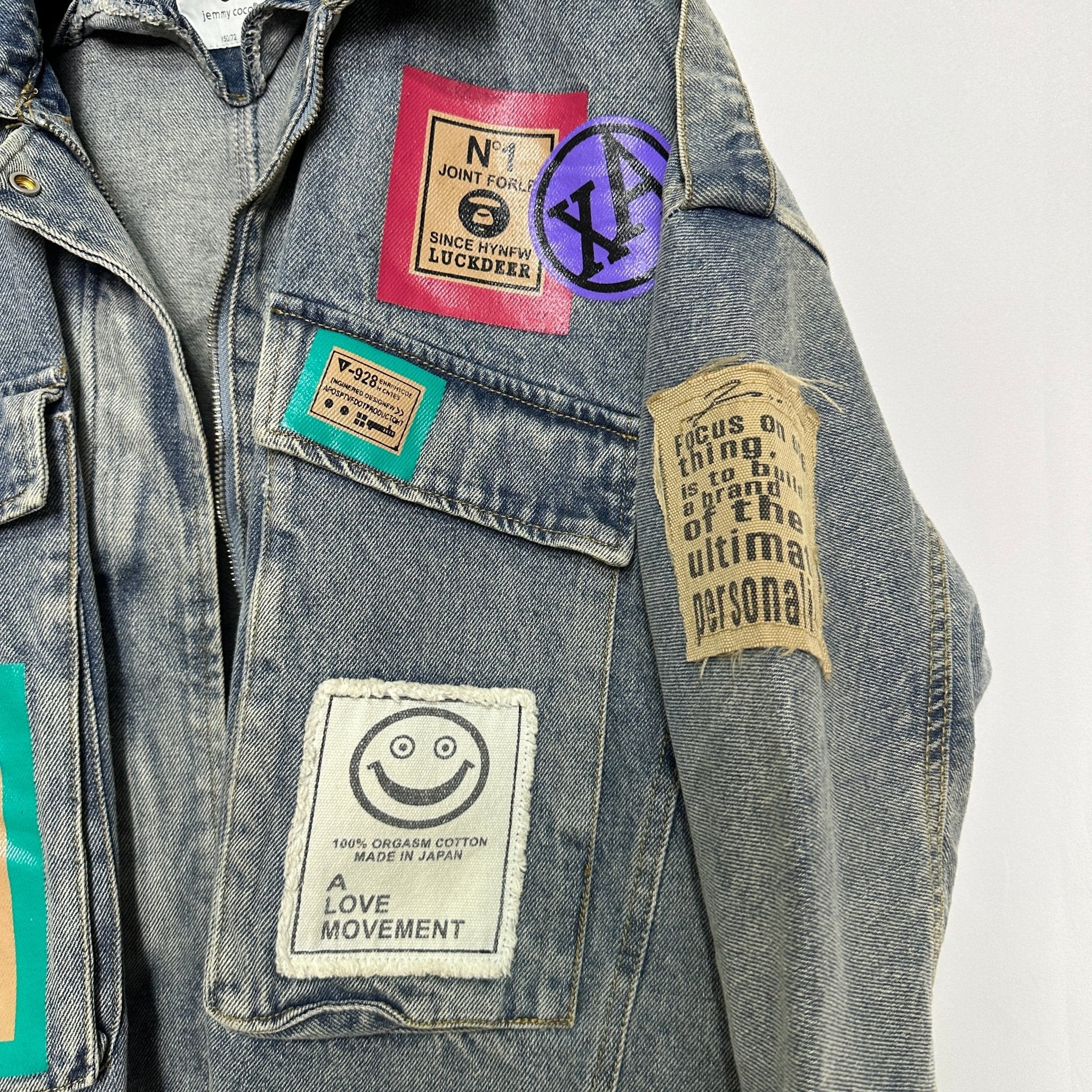 Patched Women's Denim Jacket - Funkify