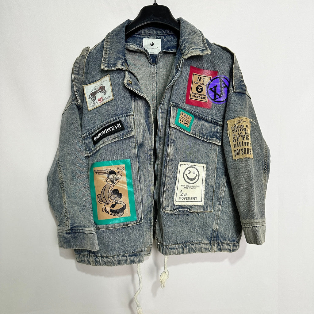 Patched Women's Denim Jacket - Funkify