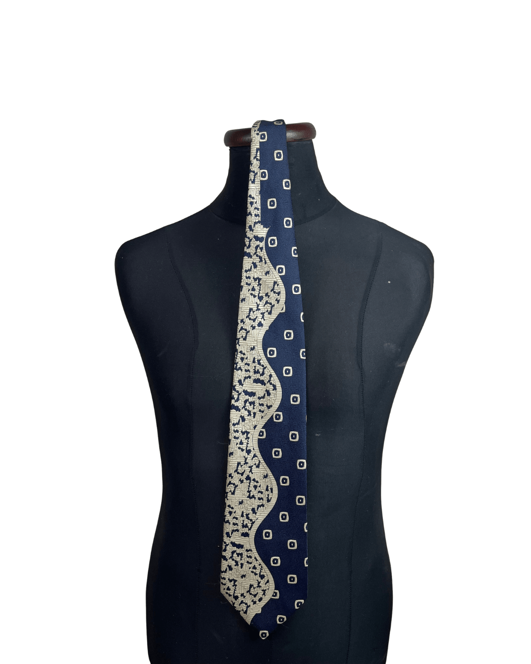 Patterned polyester necktie, 10.5 cm