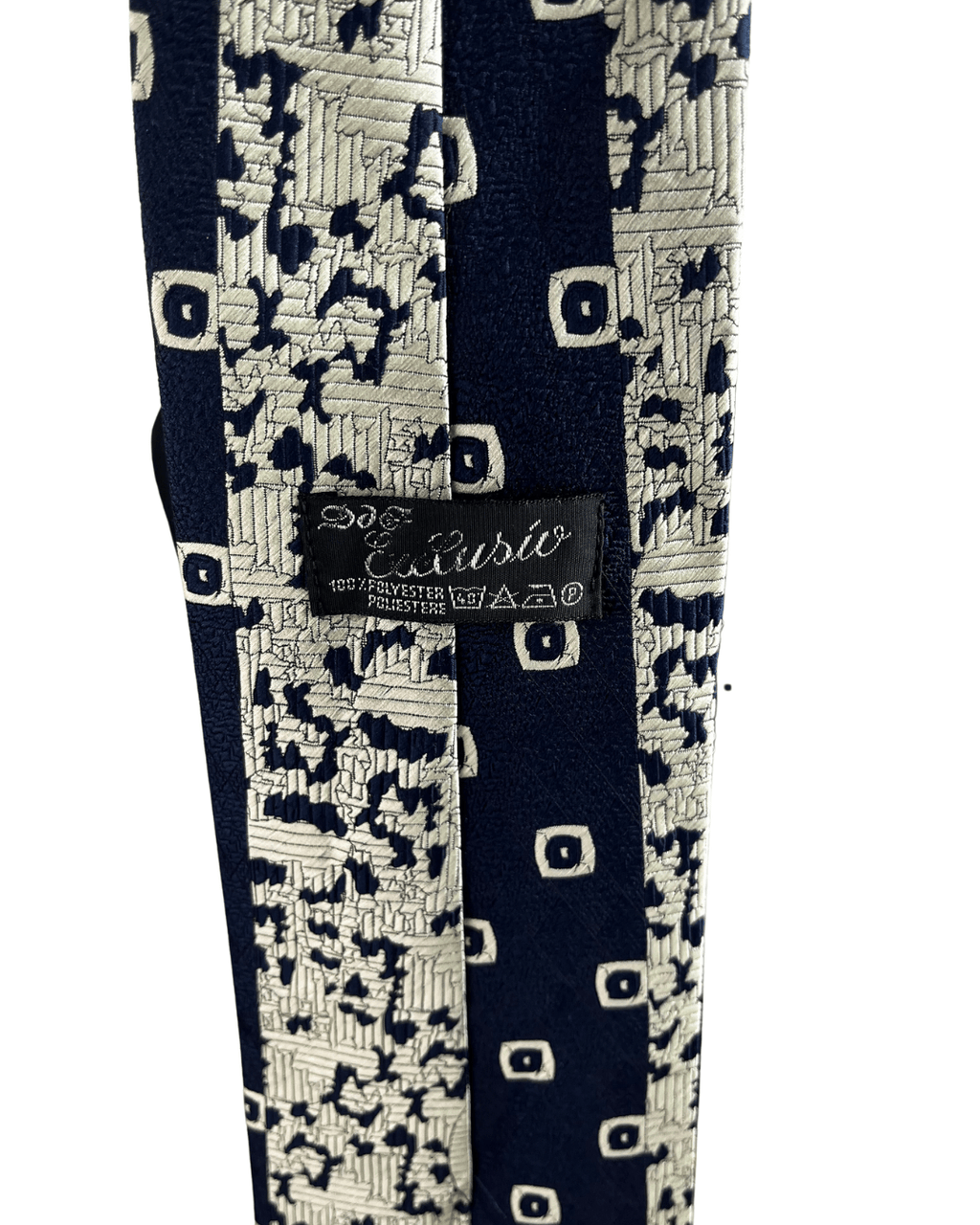 Patterned polyester necktie, 10.5 cm