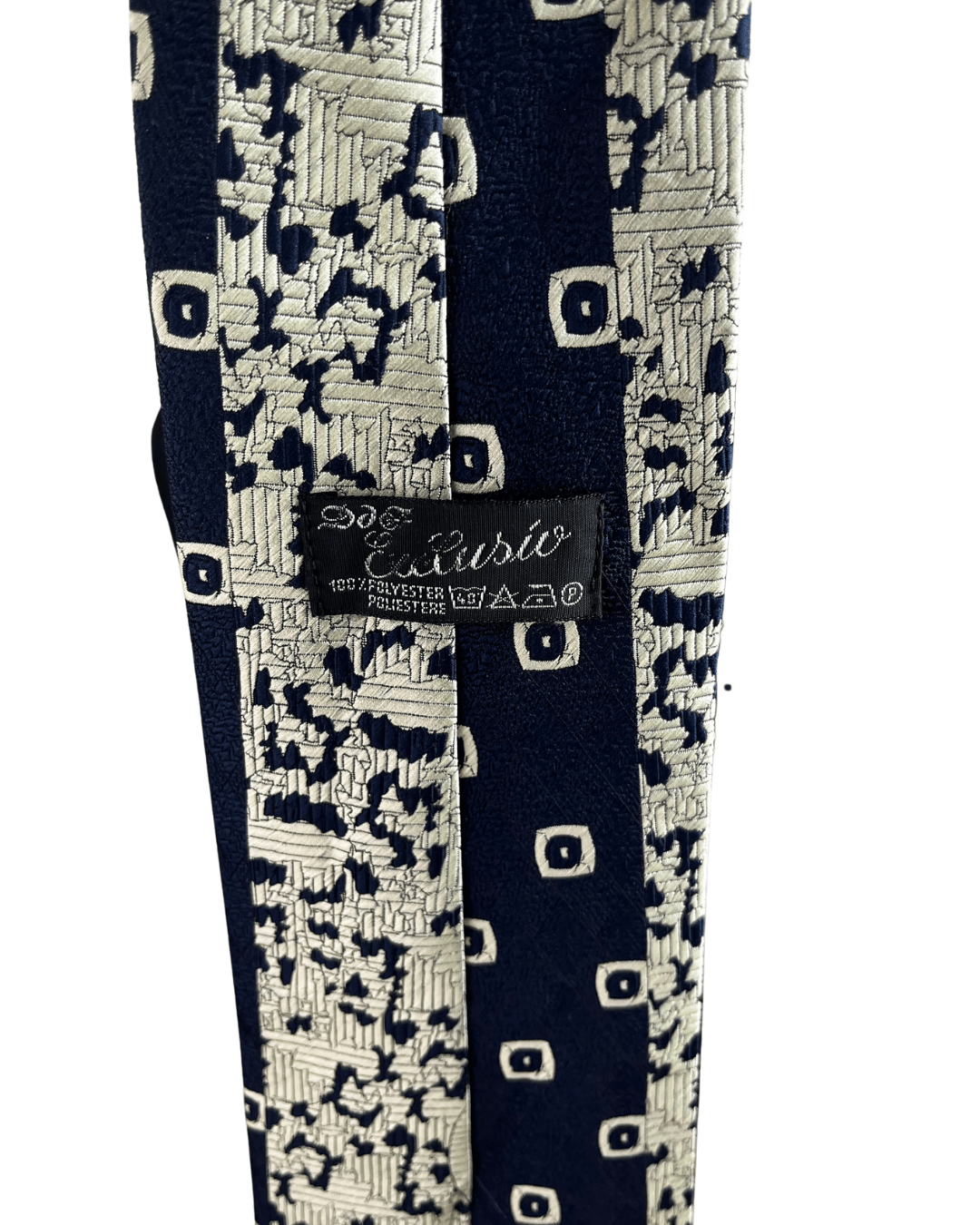 Patterned polyester necktie, 10.5 cm