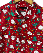 Peacocks Christmas Pattern Shirt - Large Regular Fit - Funkify