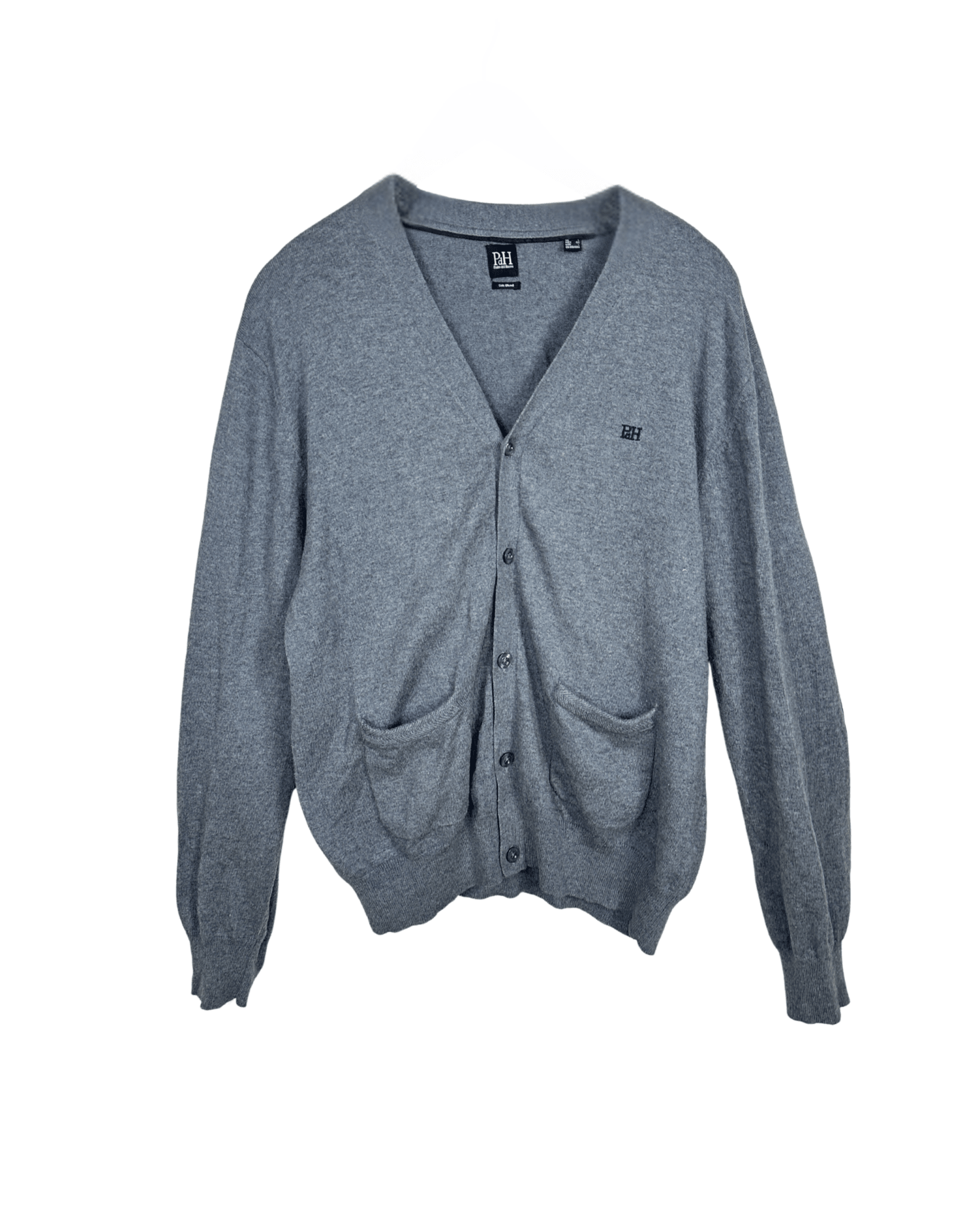 Pedro Del Hierro Gray Silk Blend Cardigan - Large - Funkify