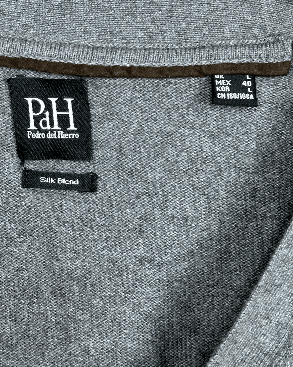 Pedro Del Hierro Gray Silk Blend Cardigan - Large - Funkify