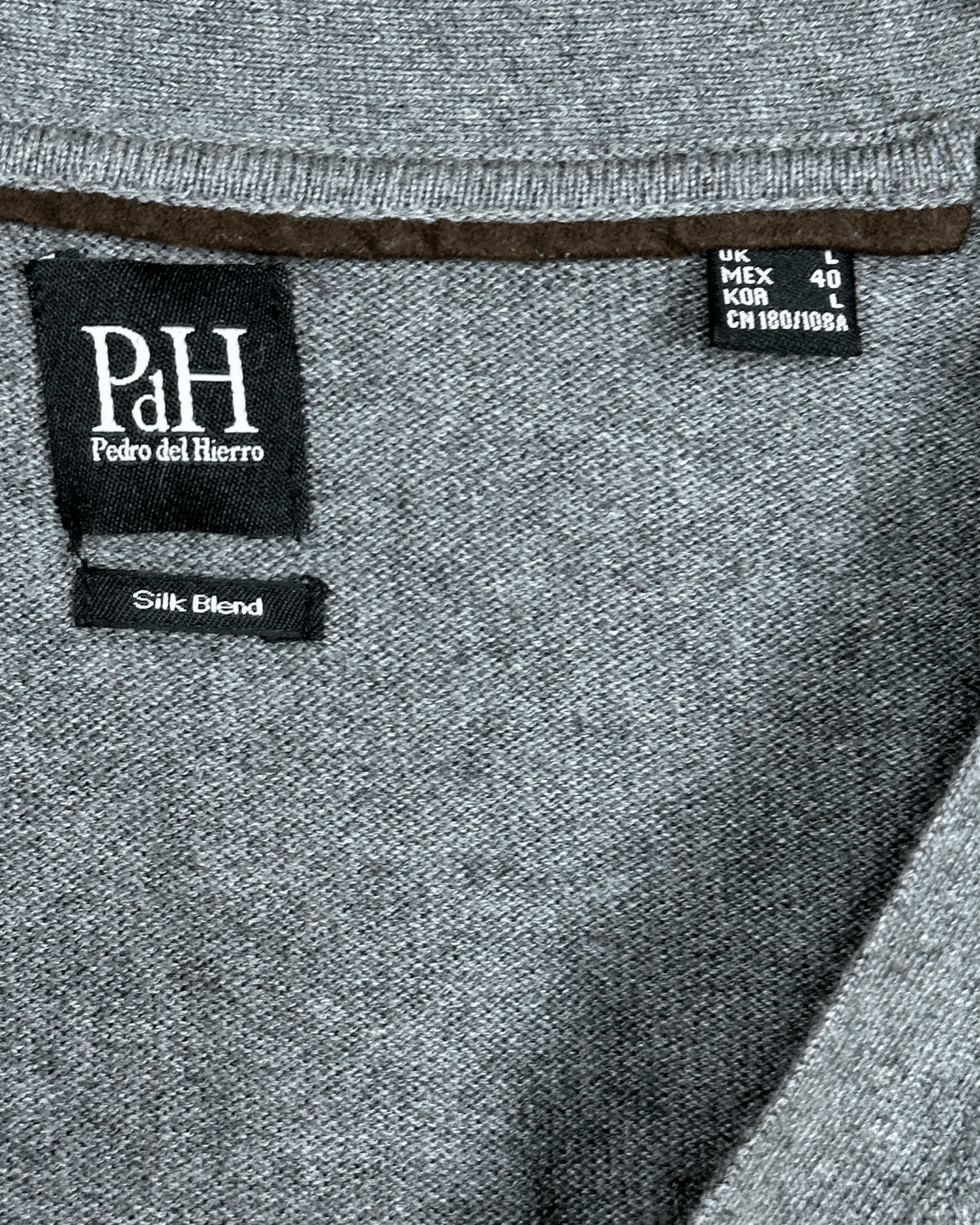Pedro Del Hierro Gray Silk Blend Cardigan - Large - Funkify