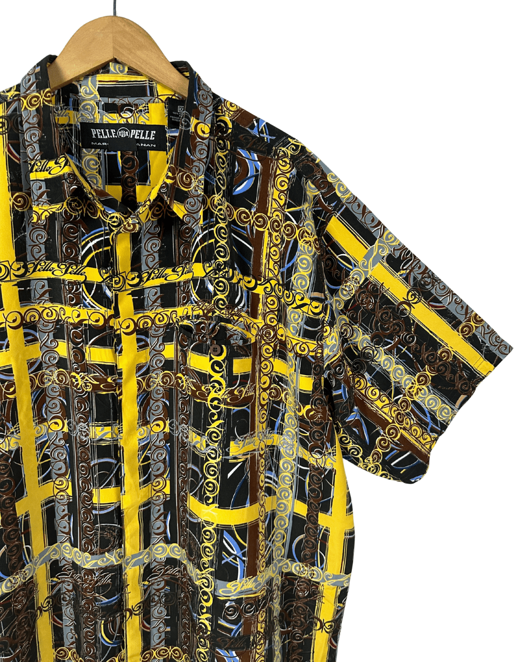 Pelle Pelle Swirl Pattern Oversized Shirt 2XL - Funkify