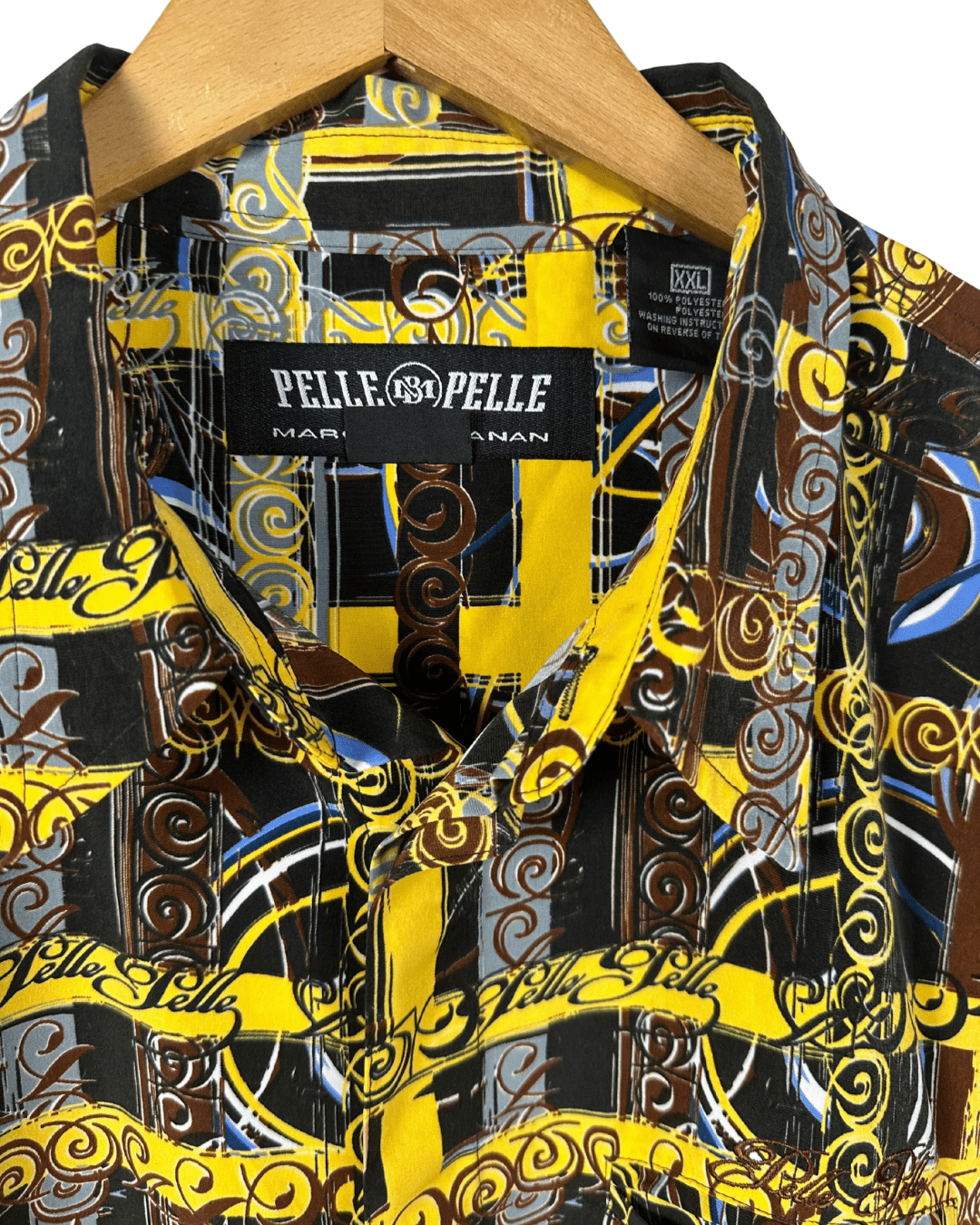 Pelle Pelle Swirl Pattern Oversized Shirt 2XL - Funkify