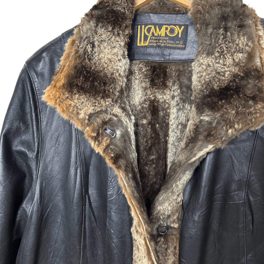 Pelleteria Lluís Campoy Fur - lined Leather Coat XL - Funkify
