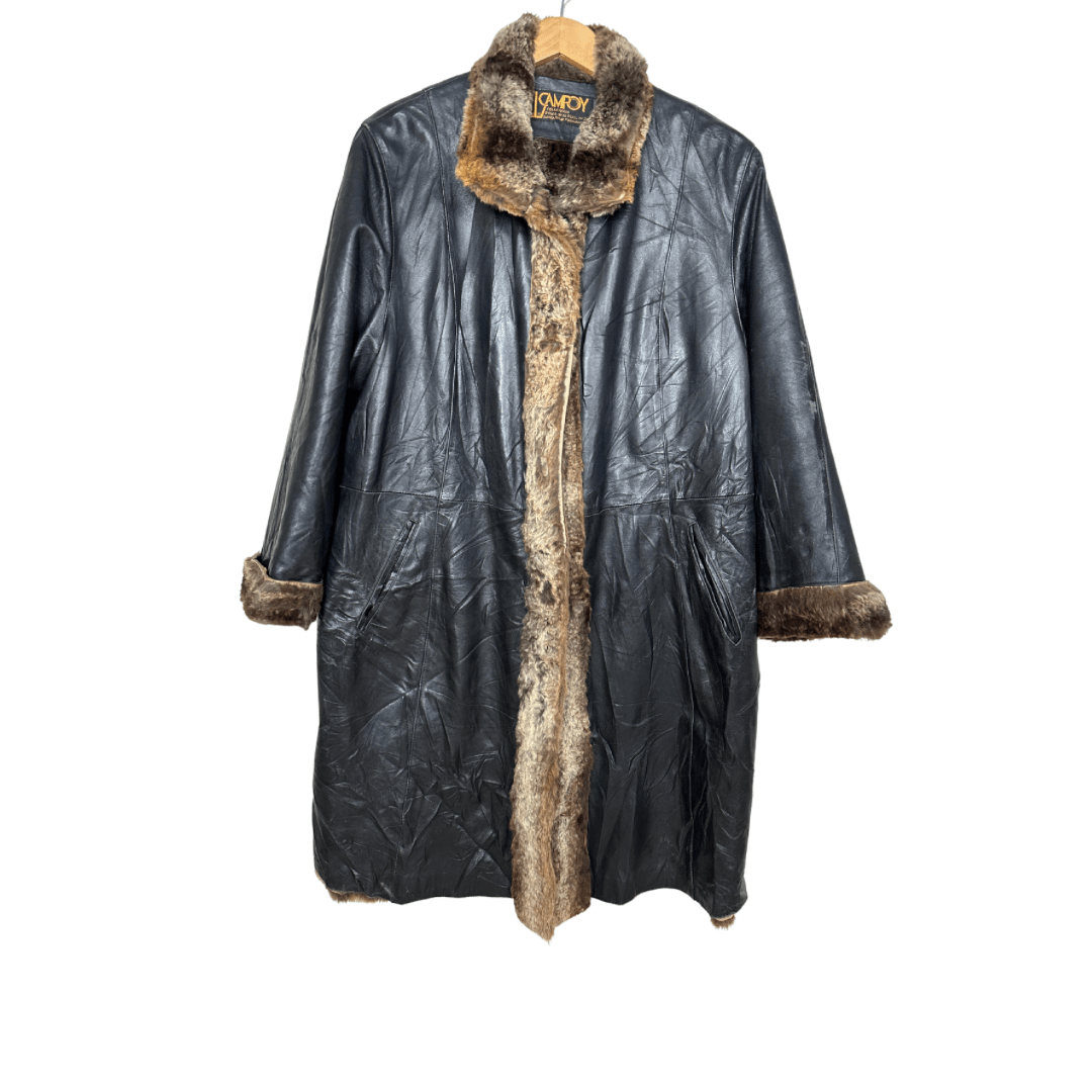 Pelleteria Lluís Campoy Fur - lined Leather Coat XL - Funkify