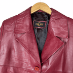 Persanz Red Genuine Leather Women's Jacket Medium - Funkify