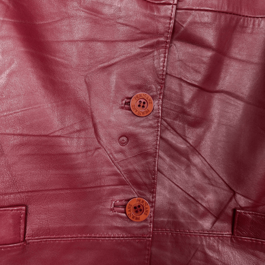 Persanz Red Genuine Leather Women's Jacket Medium - Funkify