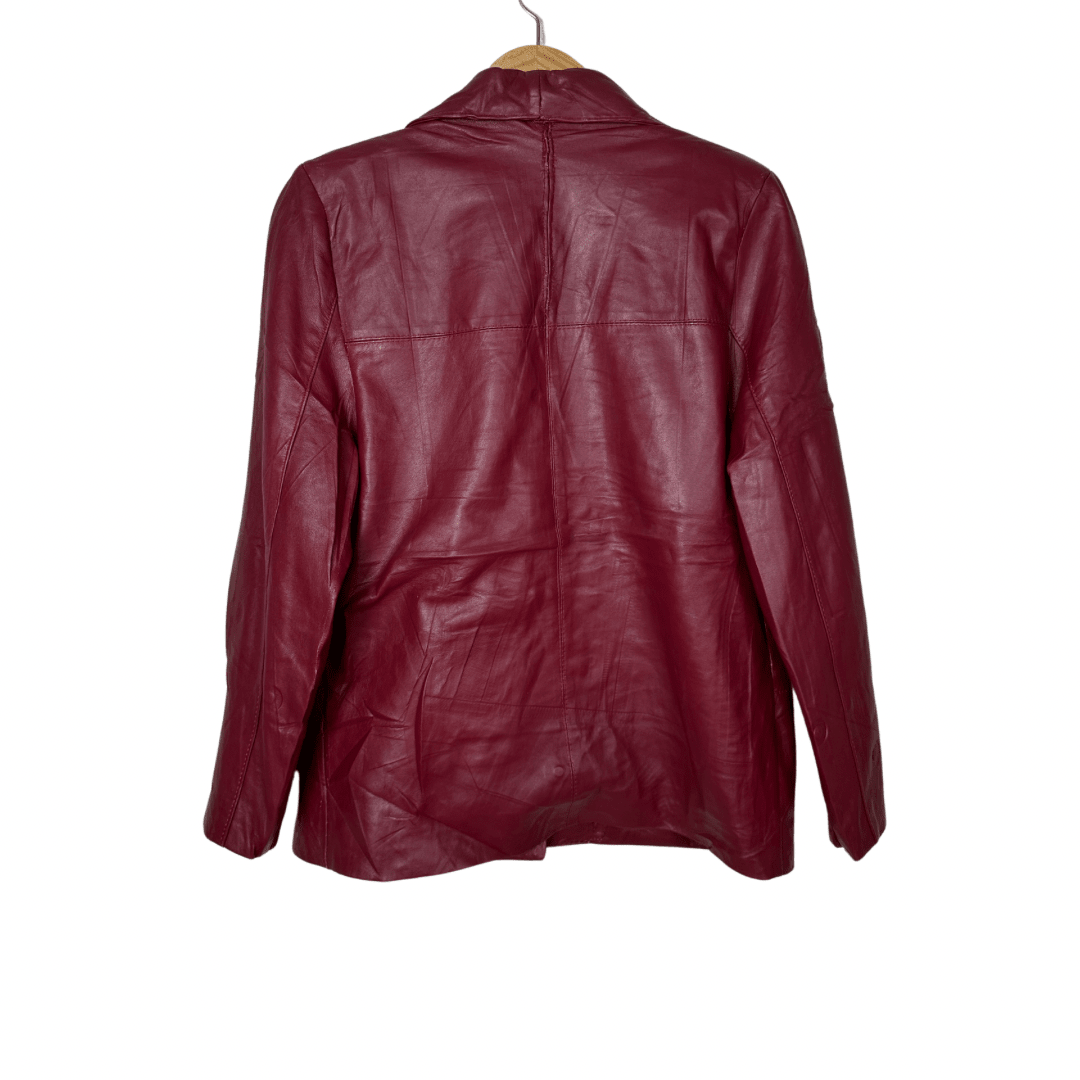 Persanz Red Genuine Leather Women's Jacket Medium - Funkify
