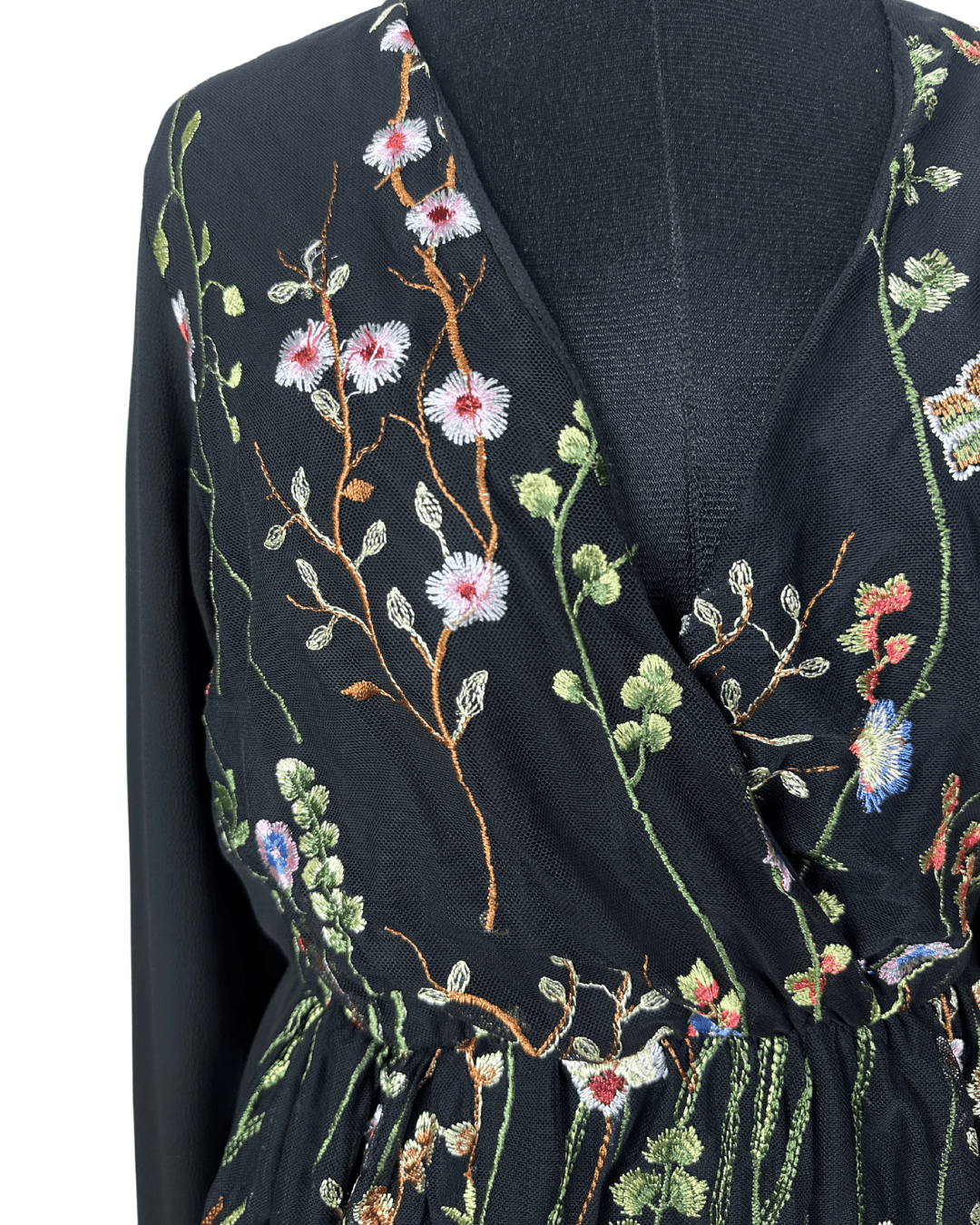 Piazza Italia Embroidered Mesh Overlay Dress - Funkify