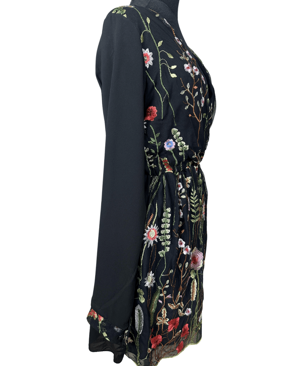 Piazza Italia Embroidered Mesh Overlay Dress - Funkify