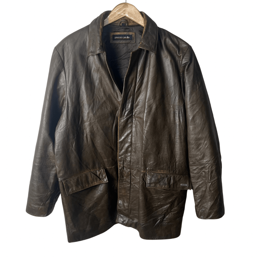 Pierre Cardin Genuine Leather Jacket Large - Funkify