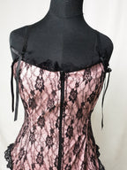 Pink and Black Lace Corset - Funkify