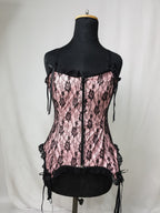 Pink and Black Lace Corset - Funkify