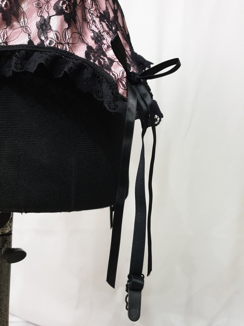 Pink and Black Lace Corset - Funkify