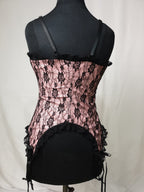 Pink and Black Lace Corset - Funkify