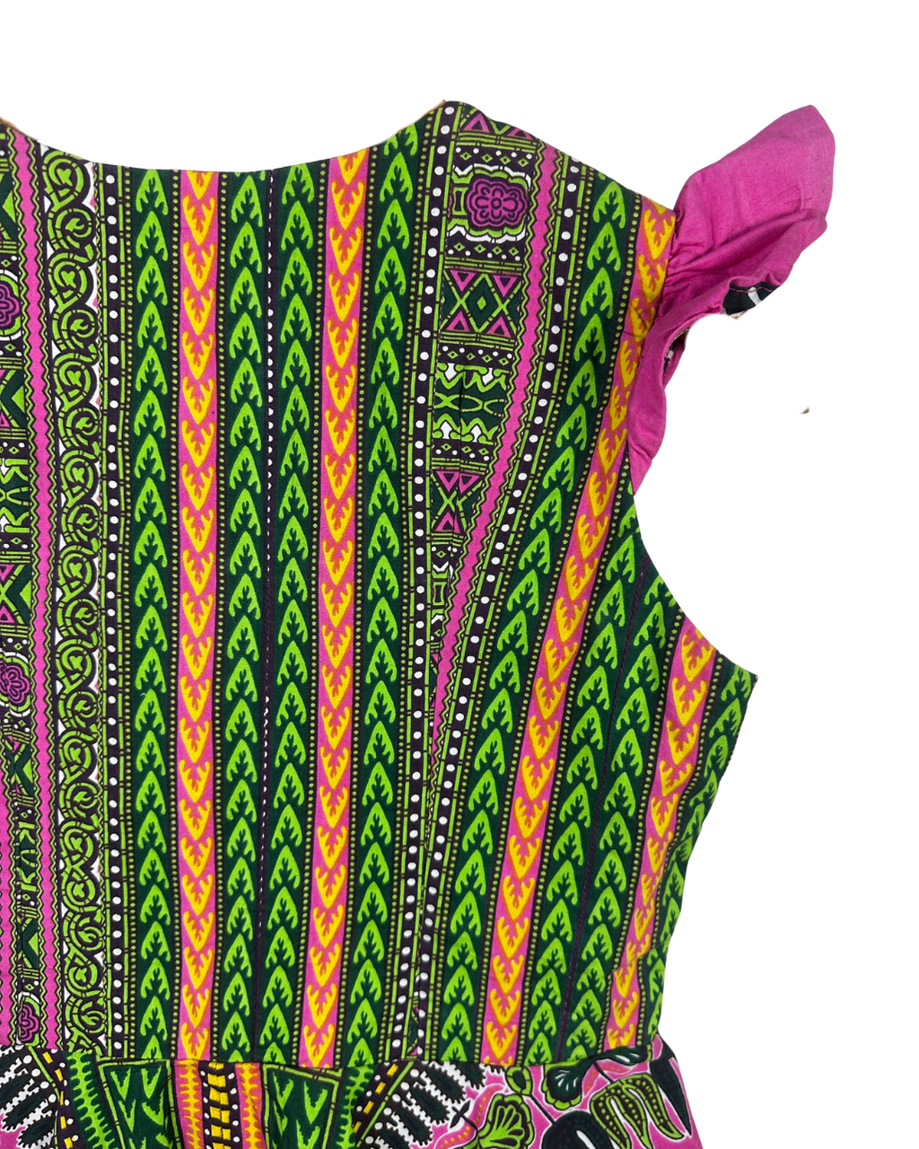 Pink Ankara Dashiki African Print Zip - Front Top - Funkify