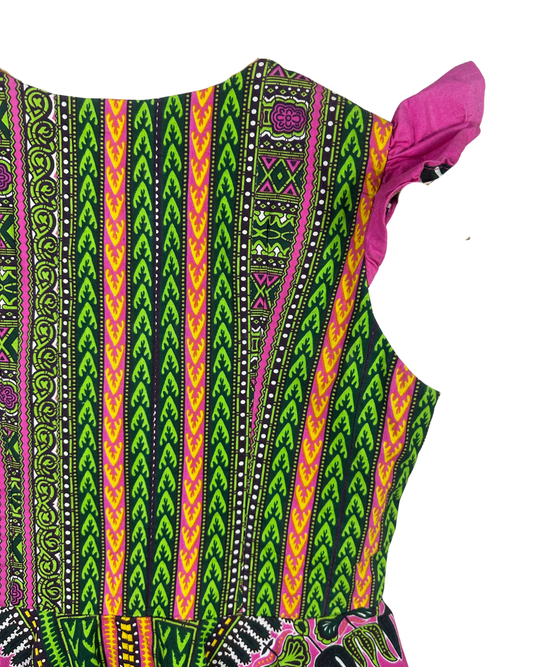 Pink Ankara Dashiki African Print Zip - Front Top - Funkify