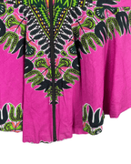 Pink Ankara Dashiki African Print Zip - Front Top - Funkify