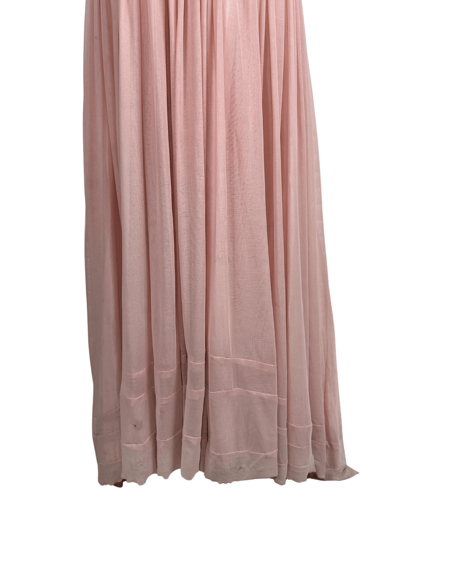 Pink Evening Gown with Sheer Beaded Bodice & Back - Funkify