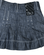 P&J Pleated Denim Mini Skirt - Size EU 38 (Medium) - Funkify