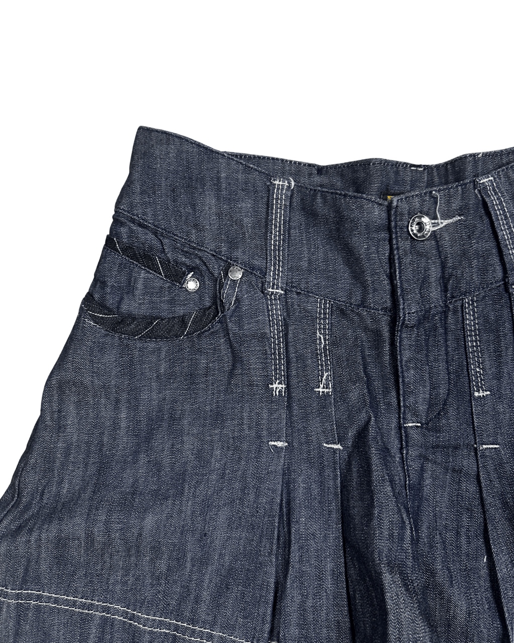 P&J Pleated Denim Mini Skirt - Size EU 38 (Medium) - Funkify