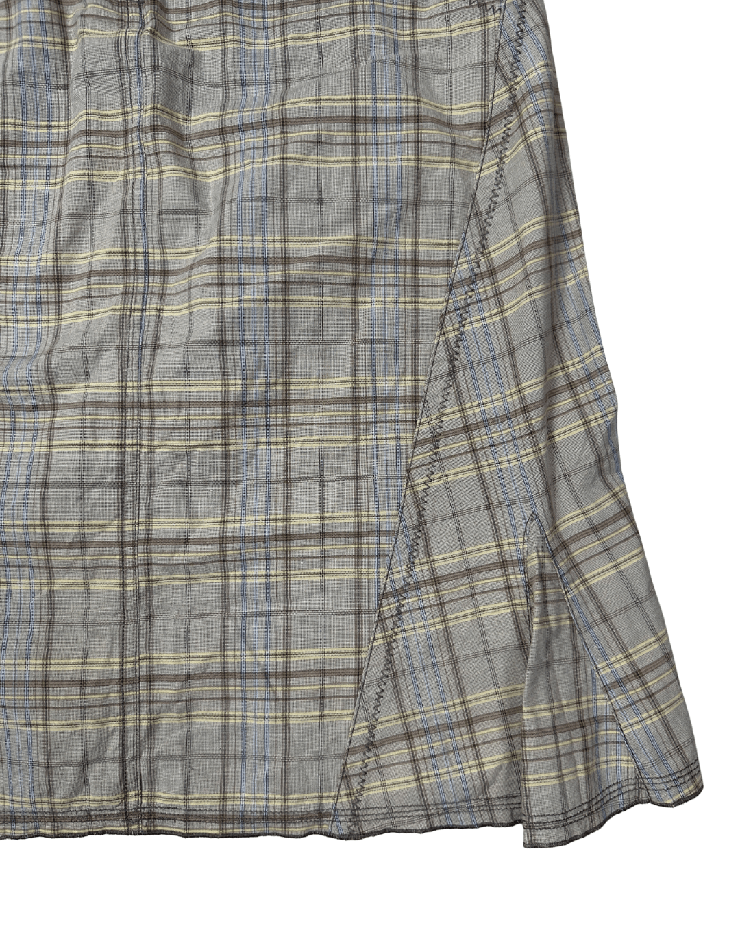 Plaid A - Line Midi Skirt with Front Pockets and Back Pockets - Funkify