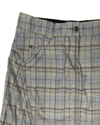 Plaid A - Line Midi Skirt with Front Pockets and Back Pockets - Funkify