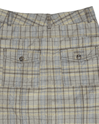 Plaid A - Line Midi Skirt with Front Pockets and Back Pockets - Funkify