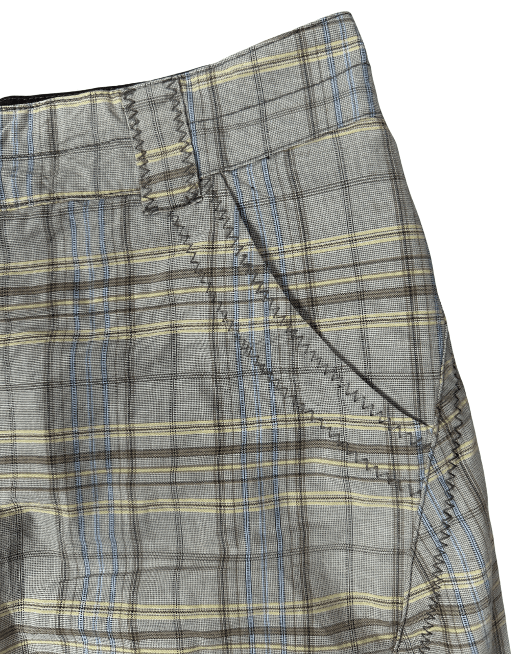 Plaid A - Line Midi Skirt with Front Pockets and Back Pockets - Funkify