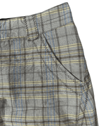 Plaid A - Line Midi Skirt with Front Pockets and Back Pockets - Funkify