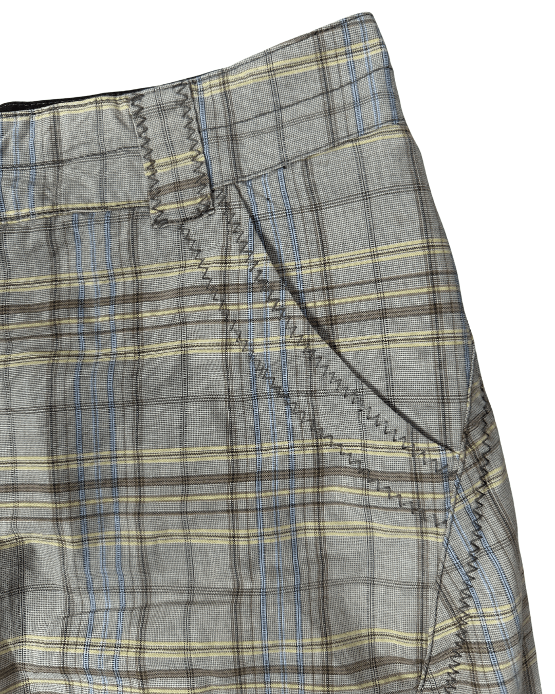 Plaid A - Line Midi Skirt with Front Pockets and Back Pockets - Funkify