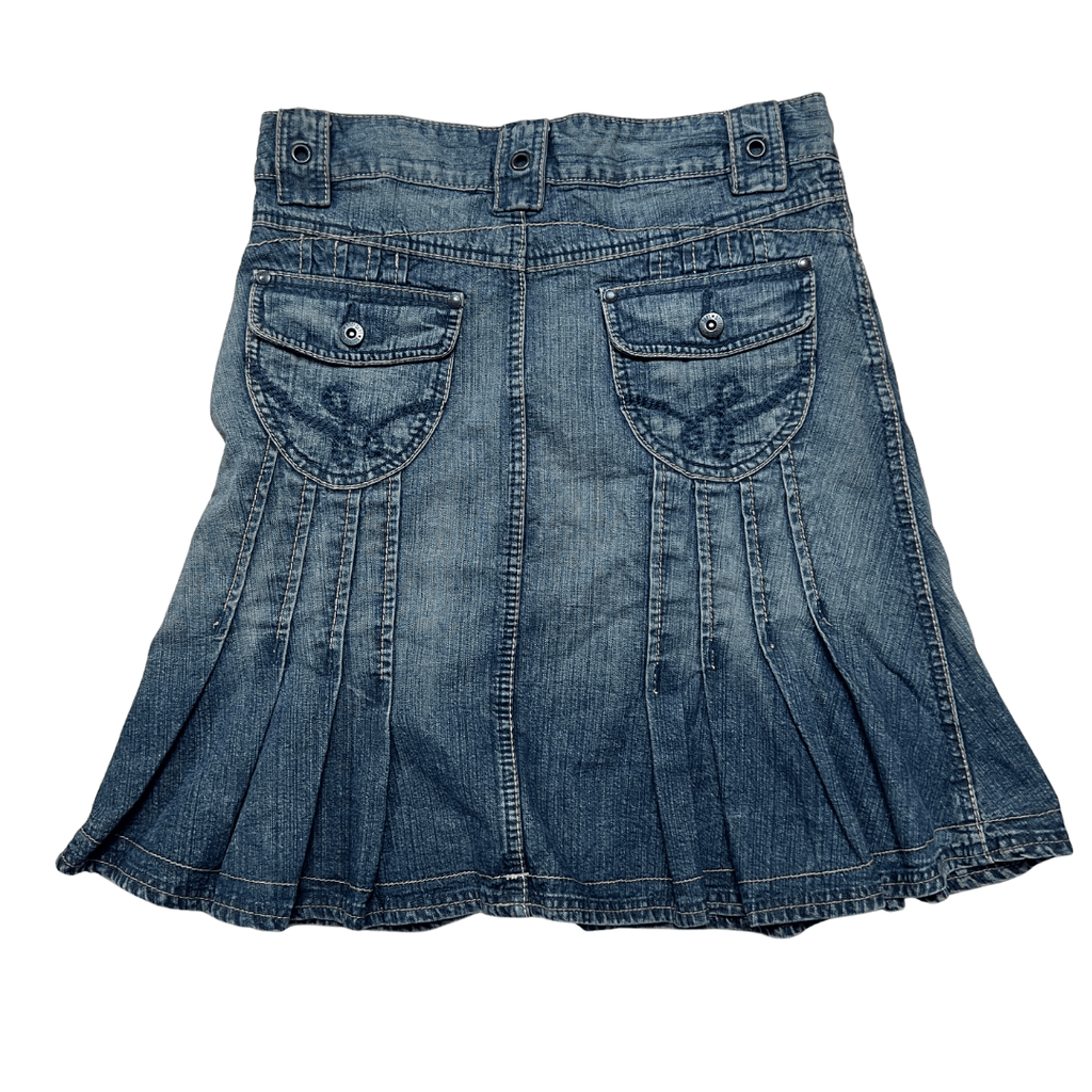 Pleated Denim Skirt - Funkify