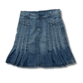 Pleated Denim Skirt - Funkify