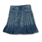 Pleated Denim Skirt - Funkify